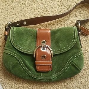 Coach leather green handbaf